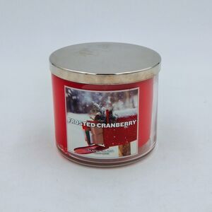 Bath & Body Works Slatkin FROSTED CRANBERRY Scented 3-Wick Candle 14.5 oz